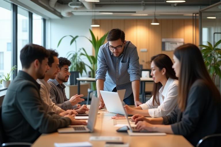 Developers collaborating in modern Mumbai office